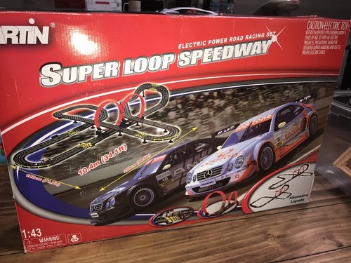 artin super loop speedway slot car racing set
